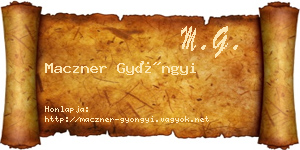 Maczner Gyöngyi névjegykártya