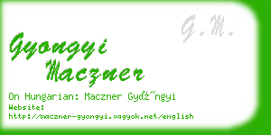 gyongyi maczner business card